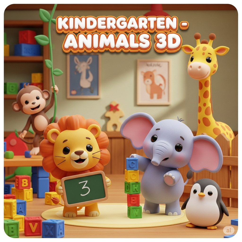 kindergarten - animals 3d